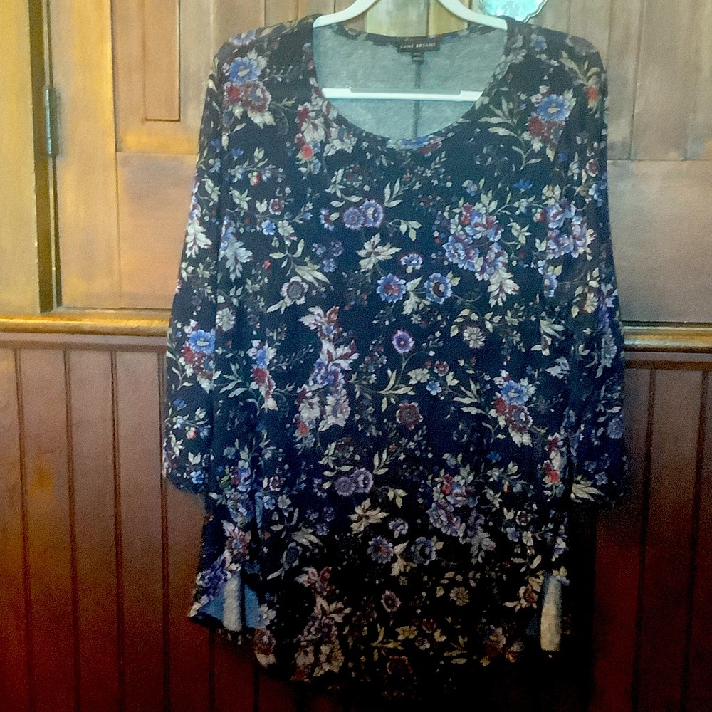 Lane Bryant Black Floral Plus Size Tunic